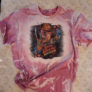 New -Large Unisex, Gildan, color Heather Berry-Bleached Sublimation T-Shirt